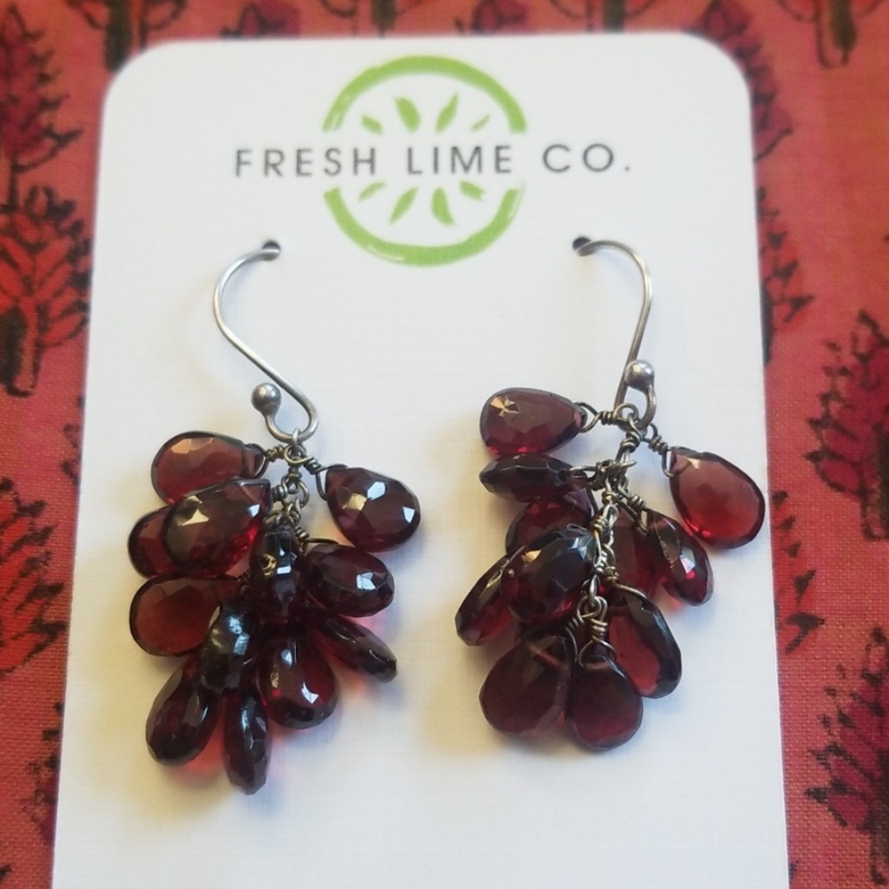 Garnet chandelier earrings